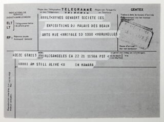 628   On Kawara. I am still alive.