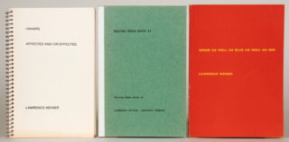 807   Lawrence Weiner. Drei Künstlerbücher, eines mit eigenhändiger Widmung.