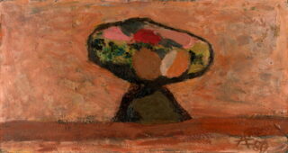 17   Arnold Fiedler. Fruchtschale auf Ocker.