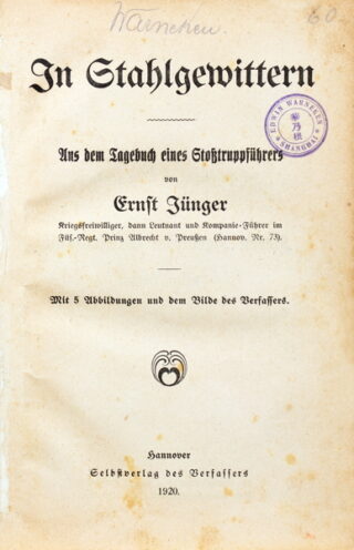 228   Ernst Jünger. In Stahlgewittern.