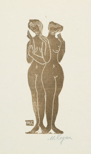 25   Moissey Kogan. Zwei stehende weibliche Akte mit erhobenen Händen.