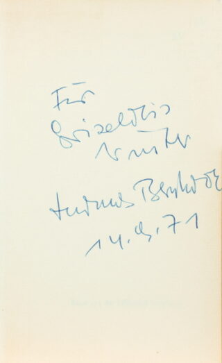 195   Thomas Bernhard. Drei Erstausgaben mit eigenhändiger Widmung.