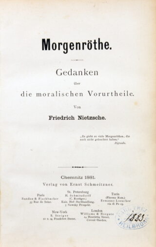 65   Friedrich Nietzsche. Morgenröthe.