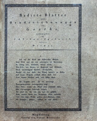 56   Goethe - Radirte Blätter nach Handzeichnungen von Goethe,