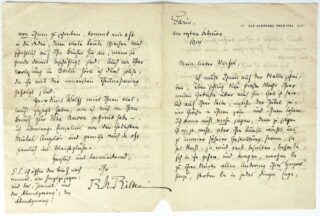 271   Rainer Maria Rilke. Eigenhändiger Brief mit Unterschrift.