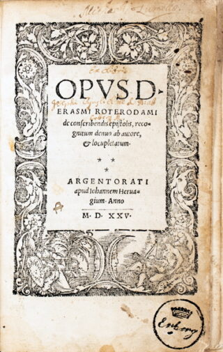 53   D[esiderius] Erasmus von Rotterdam. Opvs [...] de conscribendis epistolis recognitum denuo ab autore, et lucupletatum.