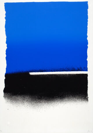318&emsp;&emsp;Rupprecht Geiger. Moduliertes Blau über Schwarz / blau – schwarz. 1963