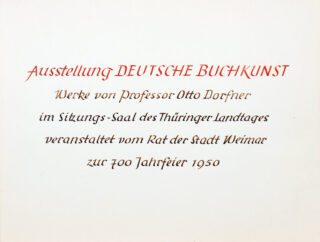 437&emsp;&emsp;Otto Dorfner, Weimar – Ausstellung Deutsche Buchkunst. 1950