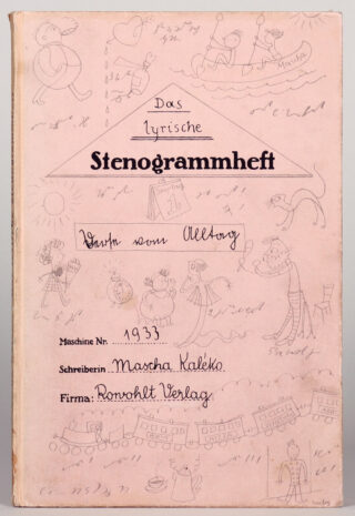 596&emsp;&emsp;Mascha Kaleko. Das lyrische Stenogrammheft. 1933