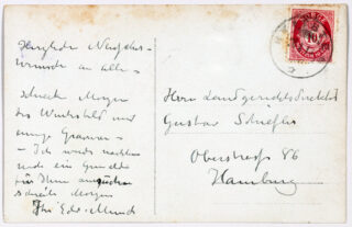 509&emsp;&emsp;Edvard Munch. Eigenhändige Fotopostkarte mit Unterschrift. 1913
