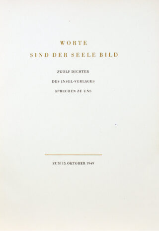 500&emsp;&emsp;Insel Verlag – Worte sind der Seele Bild. 1949