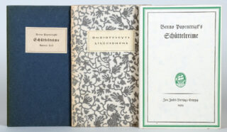 498&emsp;&emsp;Insel Verlag – [Anton Kippenberg]. [Schüttelreime]. Drei Ausgaben. 1939