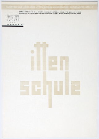 113&emsp;&emsp;Bauhaus – Johannes Itten. Eigenhändiger Brief mit Unterschrift. 1962