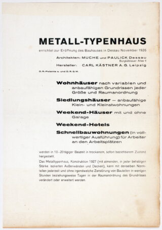 91&emsp;&emsp;Bauhaus – Metall-Typenhaus, 1926