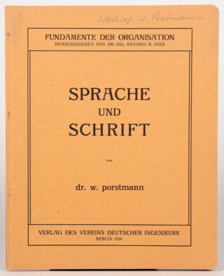 67&emsp;&emsp;Bauhaus – W[alter] Porstmann. Sprache und Schrift. 1920