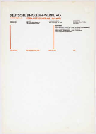 99&emsp;&emsp;Willi Baumeister. Deutsche Linoleum-Werke AG. 1927